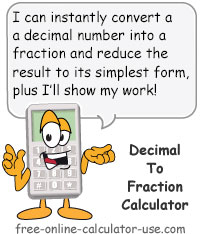 Decimal to Fraction Calculator Sign