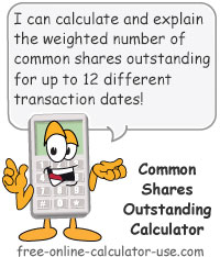 Stock Shares Outstanding Calculator Sign